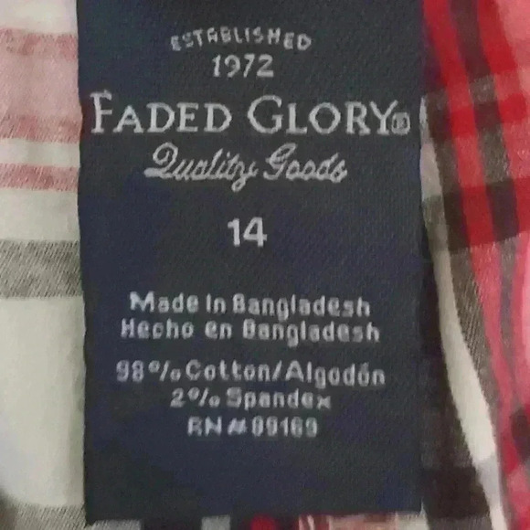 Faded Glory Plaid Shorts, Size 14 - Picture 2 of 4
